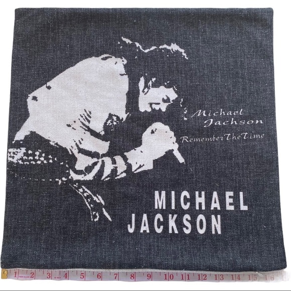 Michael Jackson "Remember the Time" Heather Grey Square 17x17 Pillow Cover Sham - Picture 3 of 8